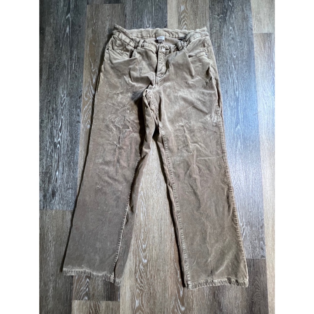 Venezia Corduroy Pants Womens 14 Tan Straight Leg Stretch Casual Trousers